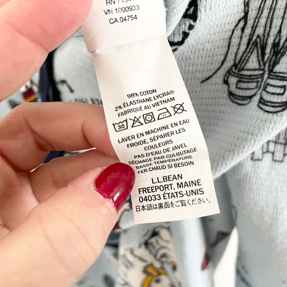 L.L. Bean Women’s Ski Underwear Pajama One piece Novelty print Waffle Blue M - Picture 13 of 14